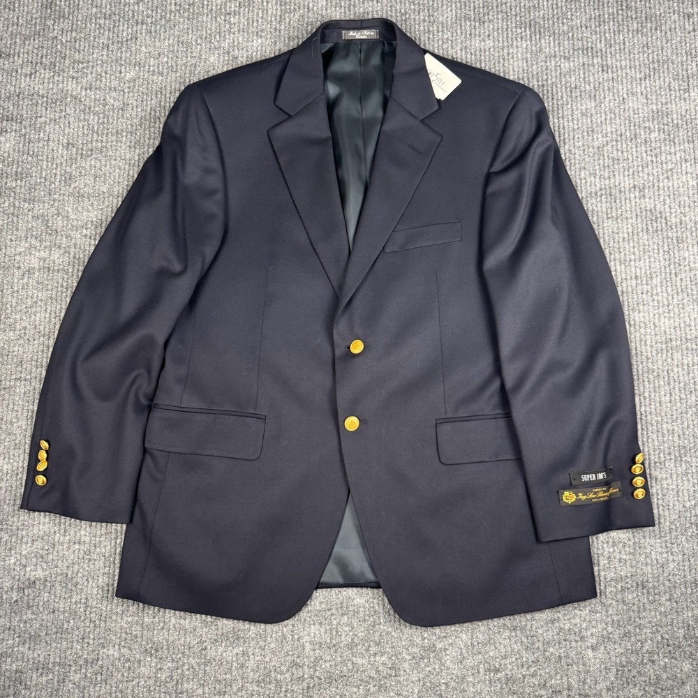 Arnold Brant Blazer Mens 42S Navy Loro Piana Wool Sport Coat Gold Buttons Preppy